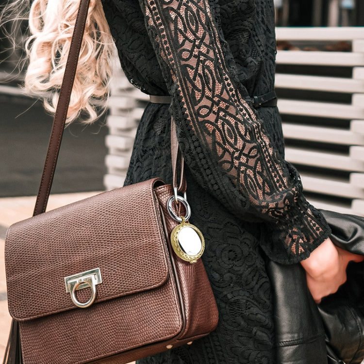 Anti-Lost Plating Keychain Locator Tracker Protective Cover For Airtag(Black Gold) by bashfashion