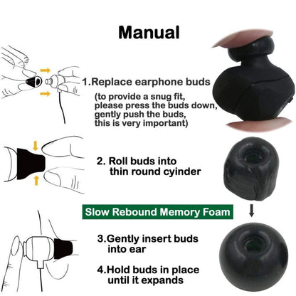 6 PCS Memory Foam Earplugs For TWS Jabra Elite 65T Sony WF-1000XM3 Real Wireless Headset Medium by bashfashion