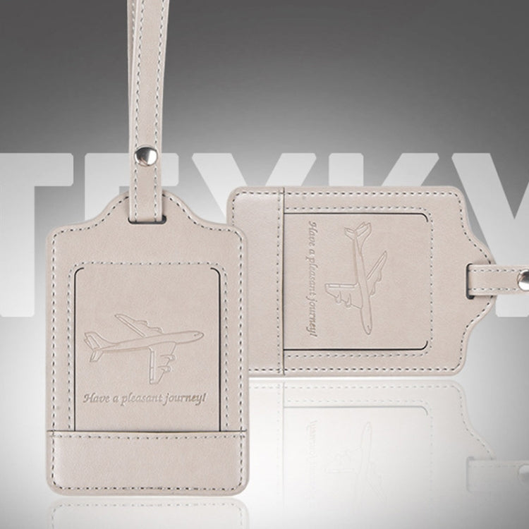 PU Leather Luggage Tag Multifunctional Suitcase Identification Tag(Grey) by bashfashion