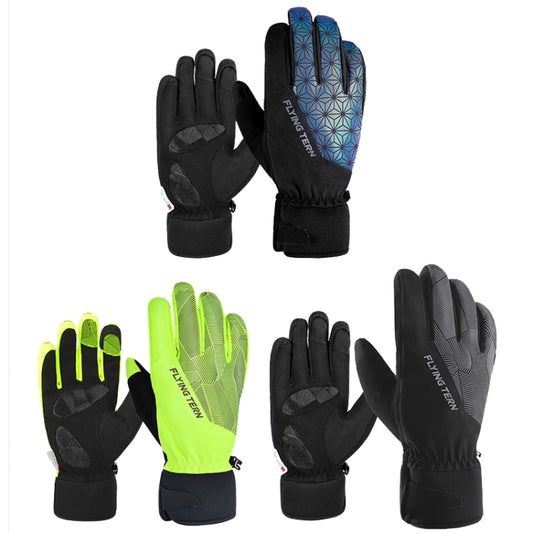 FLYING TERN 315 Thicken Cycling Windproof Warm Touch Screen Gloves, Size: L(Fluorescent Green) by FLYING TERN
