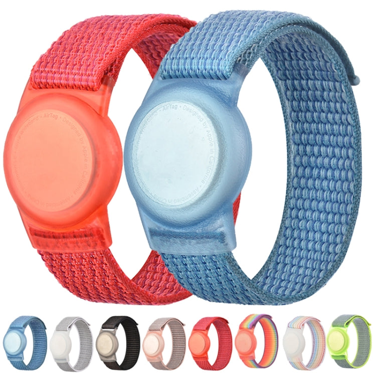 220mm For AirTag Tracker Child Adult Nylon Strap Wristband Protective Case (Red) by bashfashion