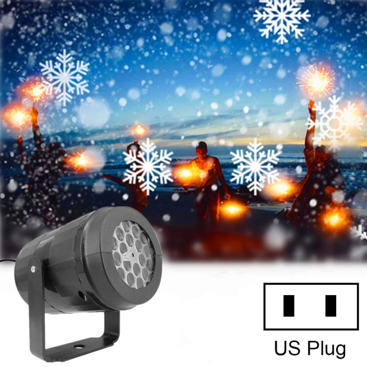 KD-1001 LED Rotatable Christmas Decoration Snowflake Projector Light, Specification: US Plug by bashfashion
