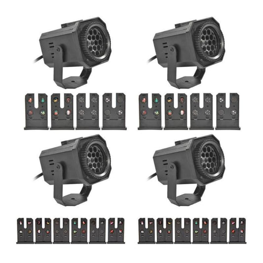 8W Christmas Colorful Rotating Laser Atmosphere Light Random Pattern Delivery EU Plug with 4 Cards by bashfashion