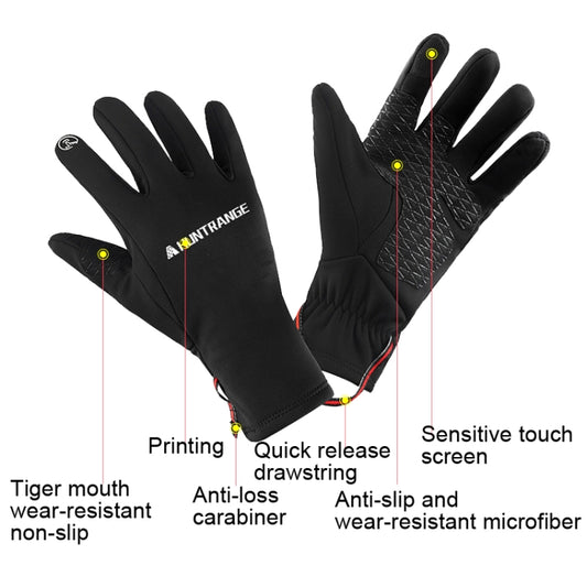 HUNTRANGE A037 Plus Velvet Sports Windproof Waterproof Touch Screen Riding Gloves, Size: L(Black) by HUNTRANGE