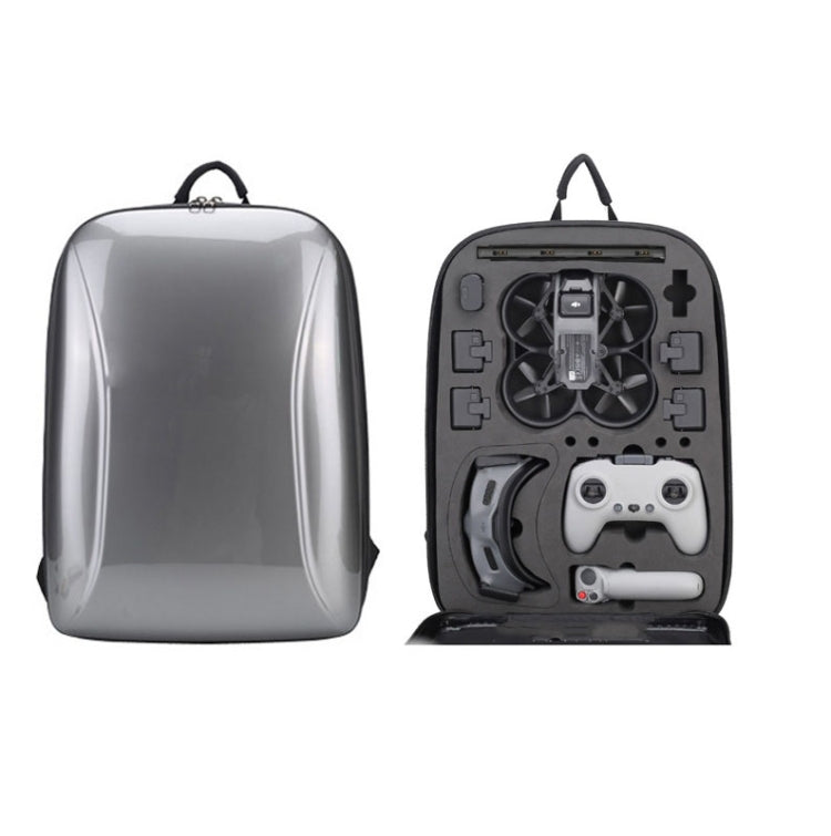 For DJI AVATA Storage Bag Hard Shell Waterproof Shoulder Bag Backpack(Metal Gray) by bashfashion