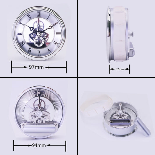 Metal See-through Quartz Clock Gear Clock DIY Accessories 97mm Silver Clock Head by bashfashion