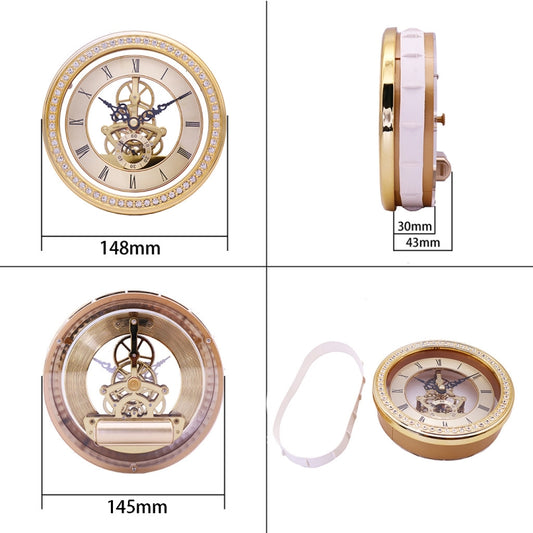 Metal See-through Quartz Clock Gear Clock DIY Accessories 148mm Golden Clock Head by bashfashion