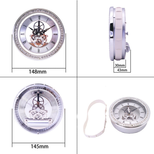 Metal See-through Quartz Clock Gear Clock DIY Accessories 148mm Silver Clock Head by bashfashion