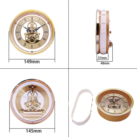 Metal See-through Quartz Clock Gear Clock DIY Accessories 149mm Golden Clock Head by bashfashion