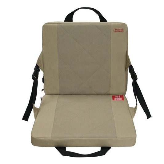 Outdoor Portable Camping Heated Foldable Cushion, Size: 33x38x4cm(Khaki) by bashfashion