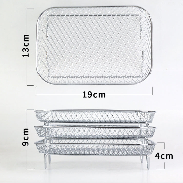 Air Fryer Accessories Three-Layer Steam Rack Stackable Dehydration Rack(Rectangle) by bashfashion