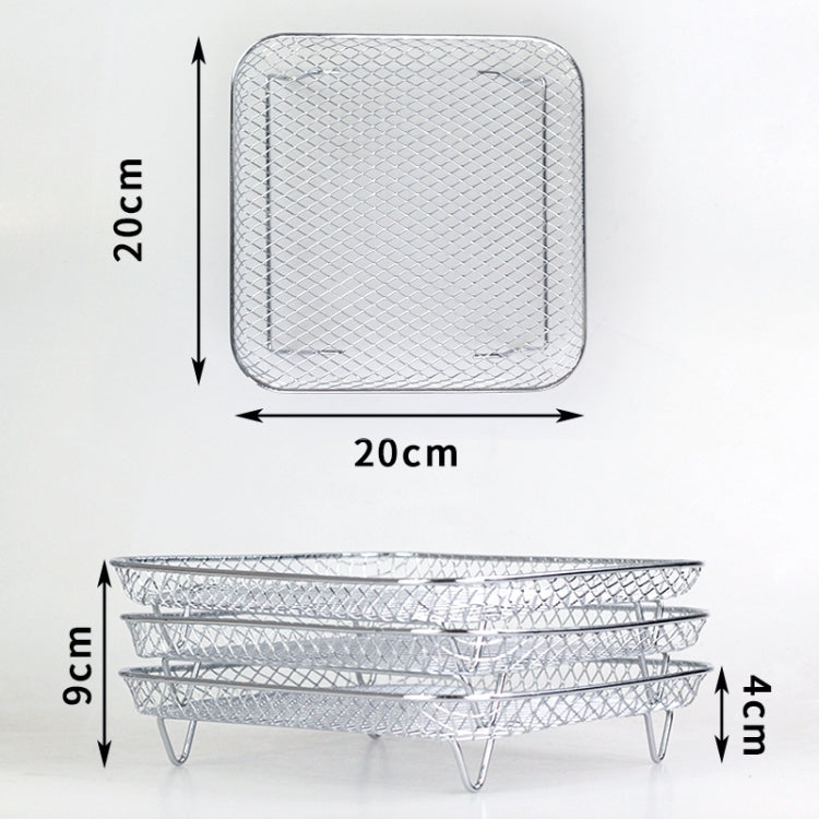 Air Fryer Accessories Three-Layer Steam Rack Stackable Dehydration Rack(Square) by bashfashion