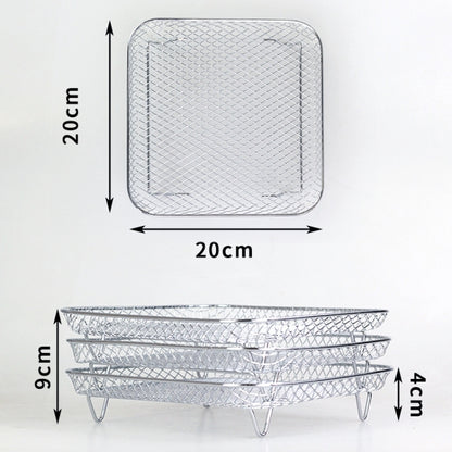 Air Fryer Accessories Three-Layer Steam Rack Stackable Dehydration Rack(Square) by bashfashion