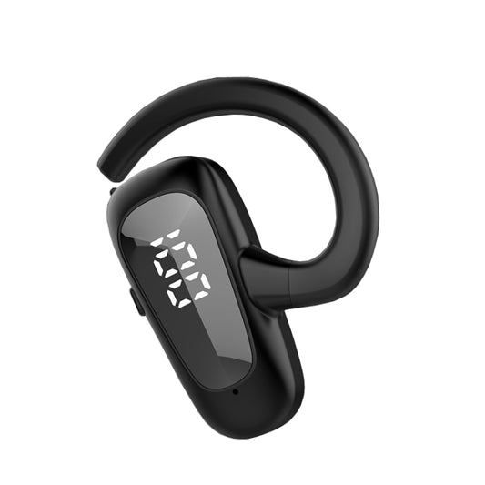Bone Conduction Concepts Digital Display Stereo Bluetooth Earphones, Style: Single Ear(Black) by bashfashion