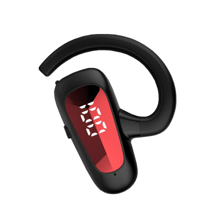 Bone Conduction Concepts Digital Display Stereo Bluetooth Earphones, Style: Single Ear(Red) by bashfashion