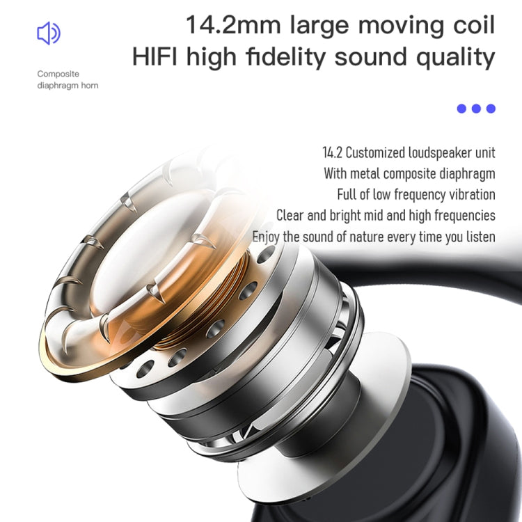 Bone Conduction Concepts Digital Display Stereo Bluetooth Earphones, Style: Single Ear(Red) by bashfashion