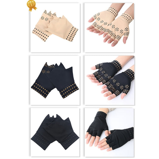 Dispensing Half Finger Non-slip Pressure Gloves Joint Training Sports Gloves, Free Size(Skin Color Black Dots) by bashfashion