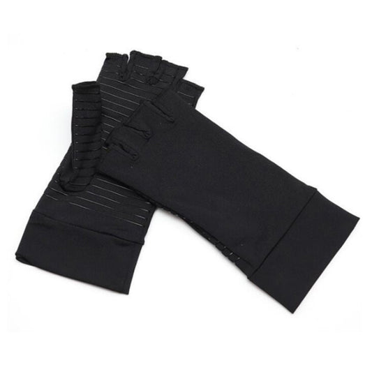 Outdoor Cycling Half Finger Gloves Inflammatory Joint Rehabilitation Silicone Gloves, Size: L(Black) by bashfashion