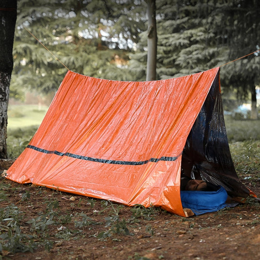 Portable Aluminum Film Outdoor Emergency Warming Triangular Tent(Orange) by bashfashion