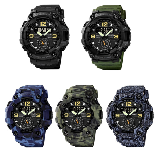 SKMEI 1637 Sports Digital Display Outdoor Shockproof Plastic Large Dial Men Watch, Color: Army Green by SKMEI
