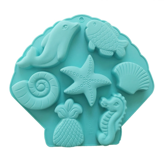 Marine Fish Series Shape Food Grade Silicone Cake Mold Plaster Painting Mold(Color Random Delivery) by bashfashion