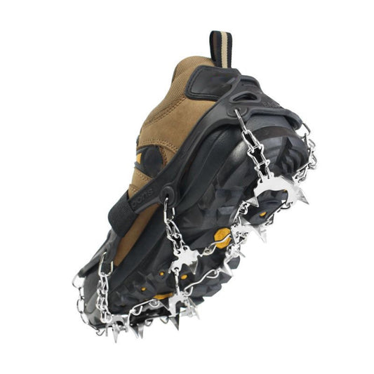 24 Teeth Outdoor Snow Anti-slip Ice Claws 201 Stainless Steel Anti-slip Shoe Cover, Size: XL(Black) by bashfashion