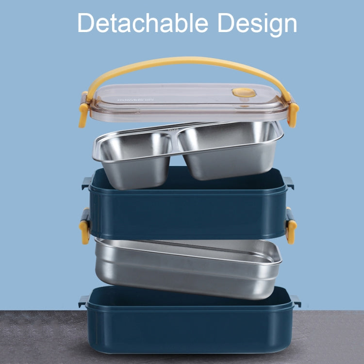 Large Capacity Refillable 304 Stainless Steel Insulated Lunch Box, Specification: 1.6L (Blue) by bashfashion