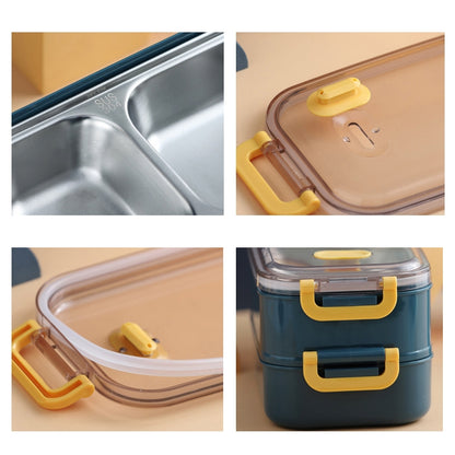 Large Capacity Refillable 304 Stainless Steel Insulated Lunch Box, Specification: 1.6L (Blue) by bashfashion