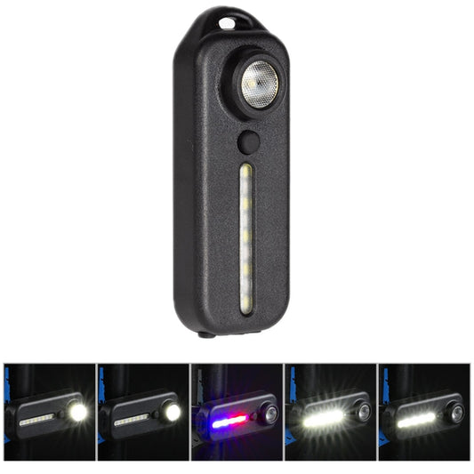Bicycle Tail Light Type-C Rechargeable Outdoor Warning Light With Pen Clip(W677 Black Iron Box) by bashfashion