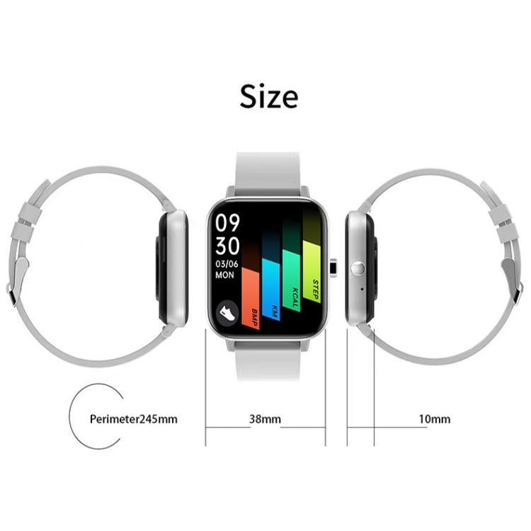 H10 1.69 inch Screen Bluetooth Call Smart Watch, Support Heart Rate/Blood Pressure/Sleep Monitoring, Color: Black by bashfashion