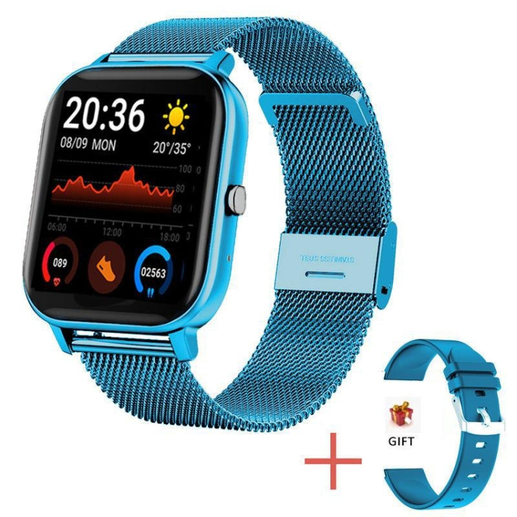 H10 1.69 inch Screen Bluetooth Call Smart Watch, Support Heart Rate/Blood Pressure/Sleep Monitoring, Color: Blue Net+Silicone by bashfashion