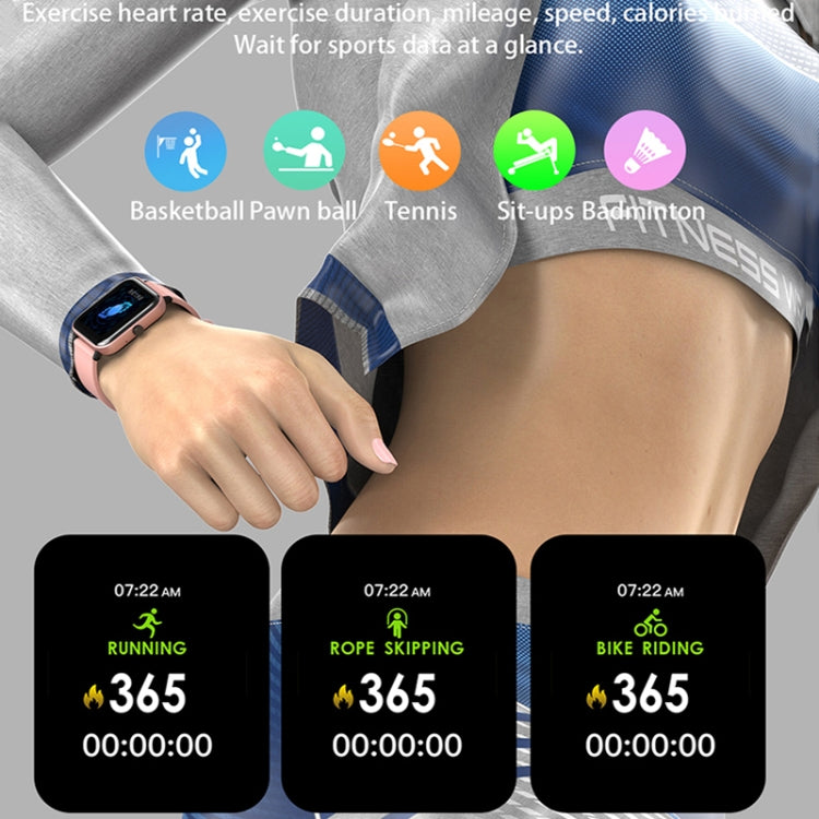 H10 1.69 inch Screen Bluetooth Call Smart Watch, Support Heart Rate/Blood Pressure/Sleep Monitoring, Color: Blue Net+Silicone by bashfashion