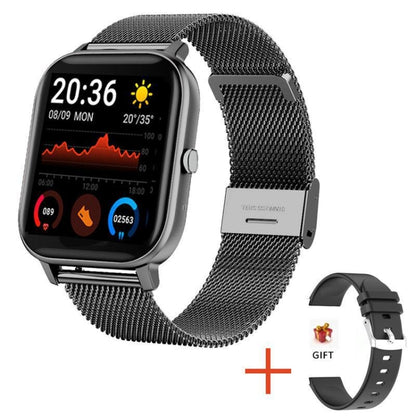 H10 1.69 inch Screen Bluetooth Call Smart Watch, Support Heart Rate/Blood Pressure/Sleep Monitoring, Color: Black Net+Silicone by bashfashion