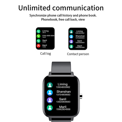 H10 1.69 inch Screen Bluetooth Call Smart Watch, Support Heart Rate/Blood Pressure/Sleep Monitoring, Color: Black Net+Silicone by bashfashion