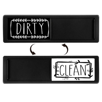 Dishwasher Magnet Clean Dirty Sign Double-Sided Refrigerator Magnet(Black-Black and White) by bashfashion