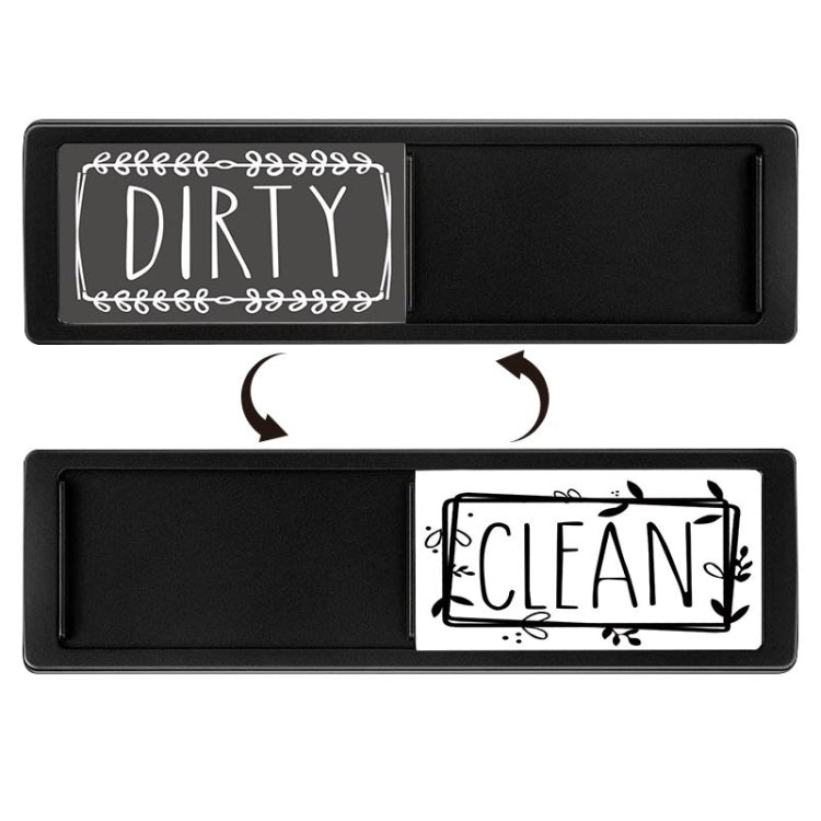 Dishwasher Magnet Clean Dirty Sign Double-Sided Refrigerator Magnet(Black Gray) by bashfashion