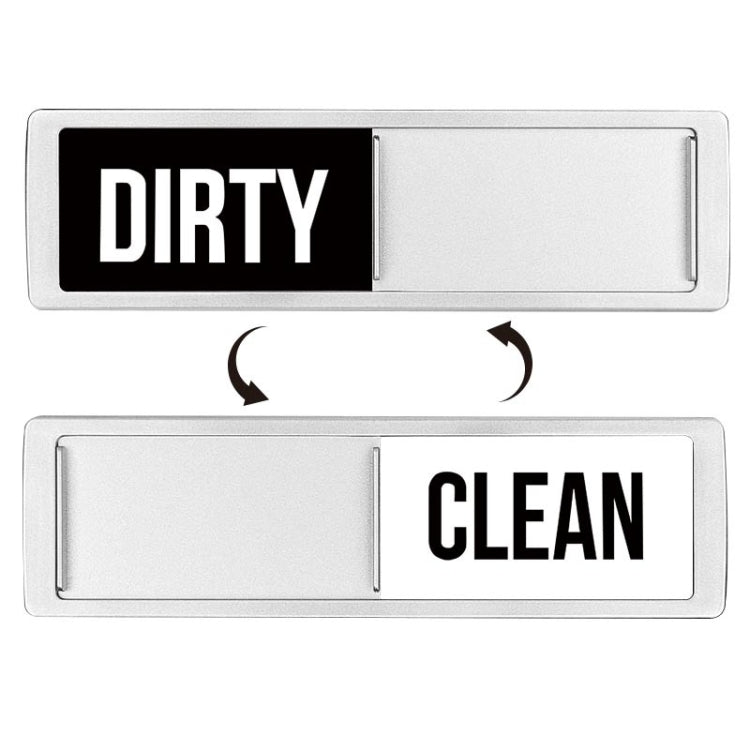 Dishwasher Magnet Clean Dirty Sign Double-Sided Refrigerator Magnet(Silver Black and White Rough Characters) by bashfashion