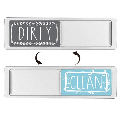 Dishwasher Magnet Clean Dirty Sign Double-Sided Refrigerator Magnet(Silver Gray Blue) by bashfashion