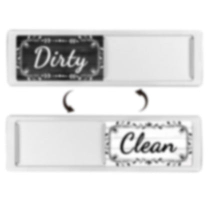 Dishwasher Magnet Clean Dirty Sign Double-Sided Refrigerator Magnet(Silver Wood Grain Lace) by bashfashion