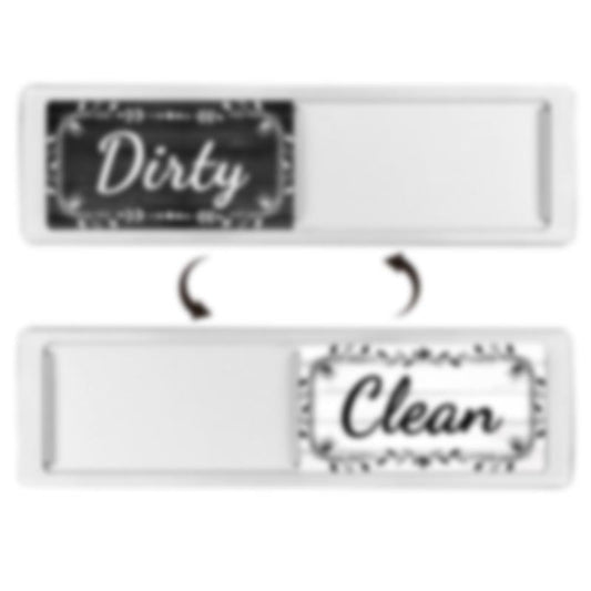 Dishwasher Magnet Clean Dirty Sign Double-Sided Refrigerator Magnet(Silver Wood Grain Lace) by bashfashion
