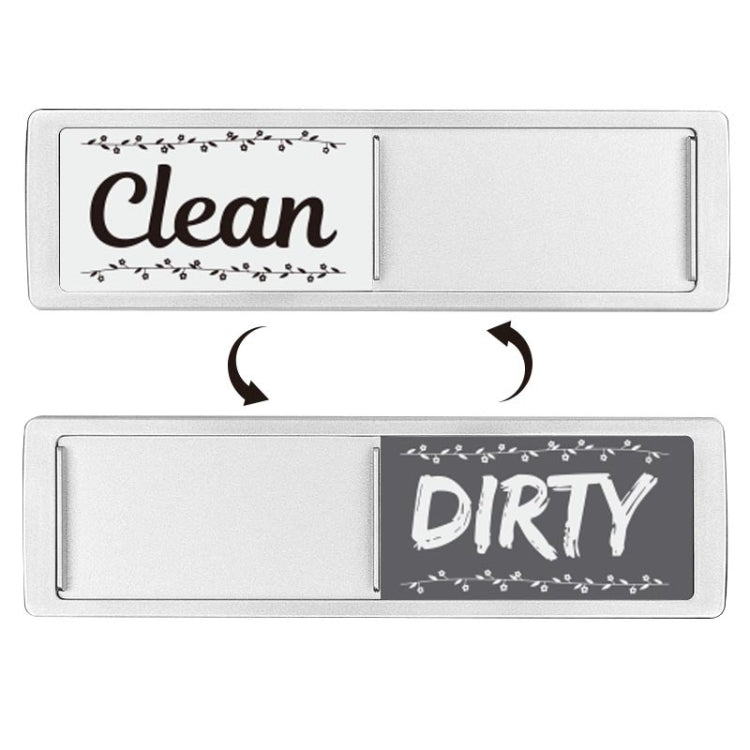 Dishwasher Magnet Clean Dirty Sign Double-Sided Refrigerator Magnet(Silver Lace White Gray) by bashfashion