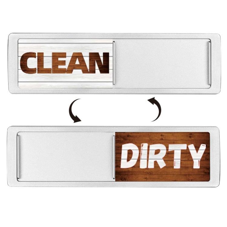 Dishwasher Magnet Clean Dirty Sign Double-Sided Refrigerator Magnet(Silver White Coffee Horizontal Wood Grain) by bashfashion