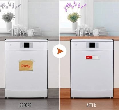 Dishwasher Magnet Clean Dirty Sign Double-Sided Refrigerator Magnet(Silver Love) by bashfashion