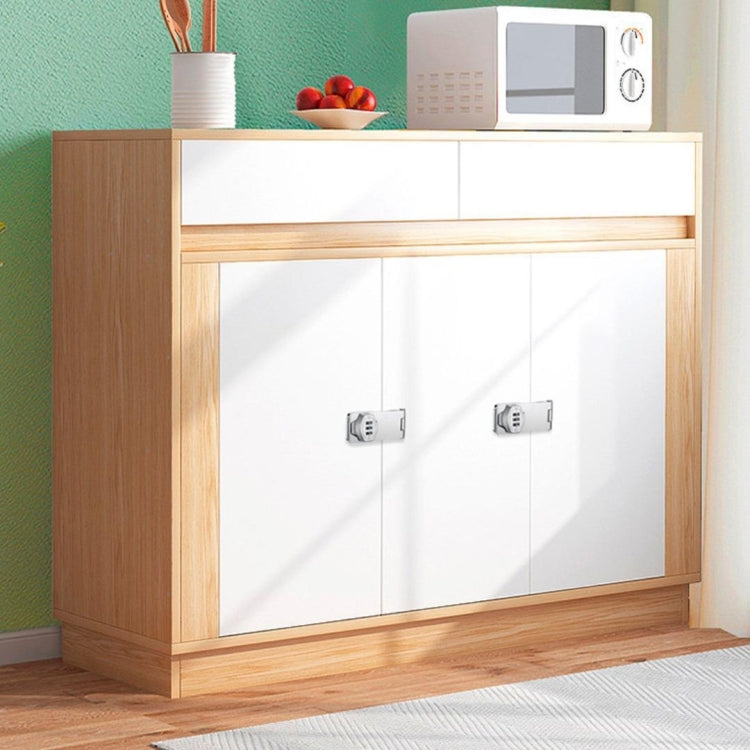 Stick Nail Dual Use Free Punch Cabinet Door Combination Lock Anti-Theft Drawer Lock, Style: Two Hole 3 inch Black by bashfashion