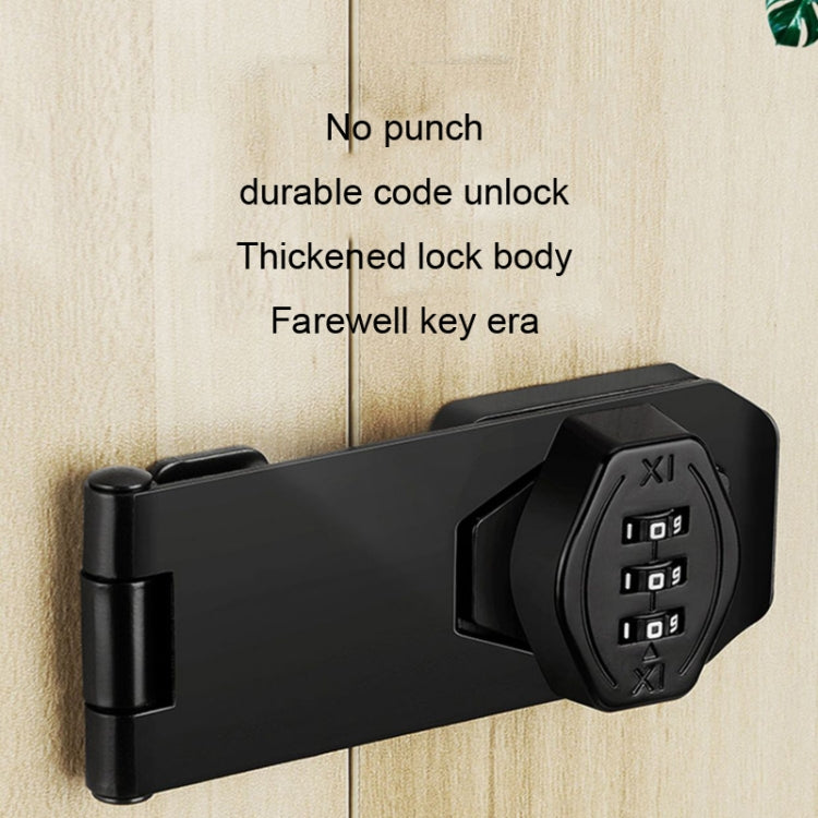 Stick Nail Dual Use Free Punch Cabinet Door Combination Lock Anti-Theft Drawer Lock, Style: Three Hole 4 inch Silver by bashfashion