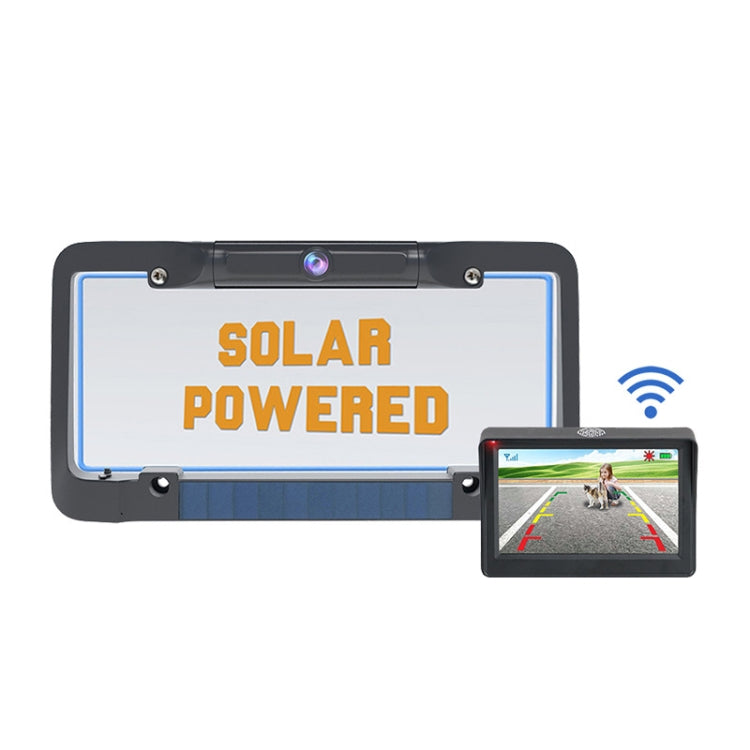 Solar License Plate Frame Wireless Transmission Reversing Camera Display by bashfashion