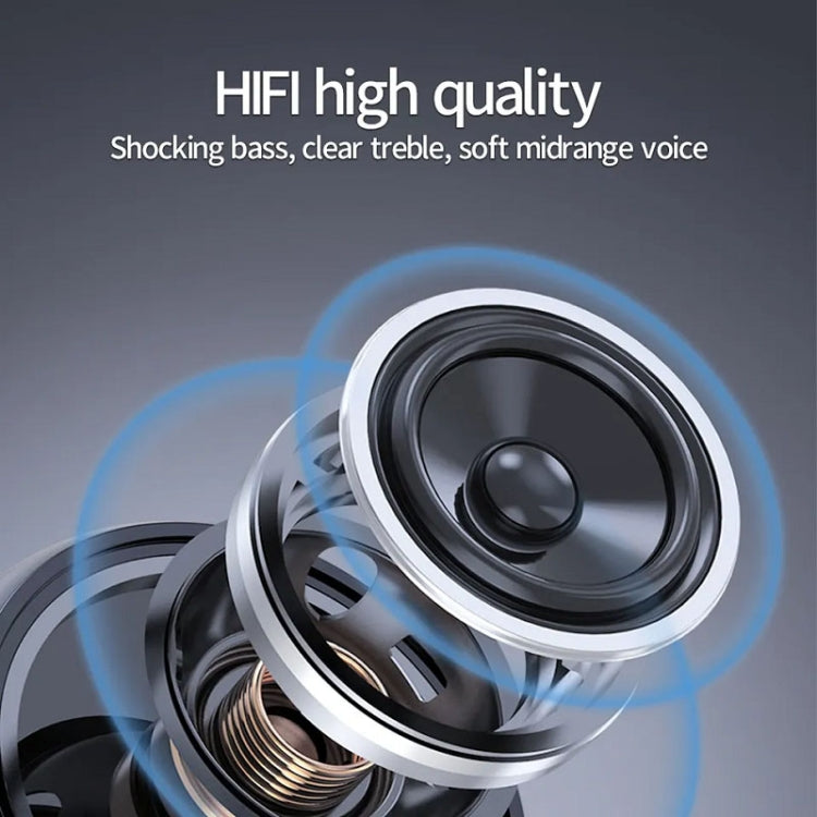 Air Conduction Ear-Hanging LED Digital Display Wireless ENC Noise Reduction Sports Bluetooth Earphones(Black) by bashfashion