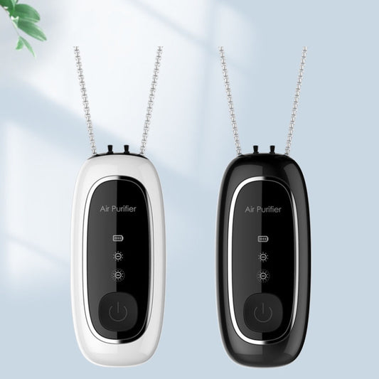 Upgrade Dual-brush Negative Ion Air Purifier Neck Small Portable Air Purifier, Style: Chain Model (Black) by bashfashion