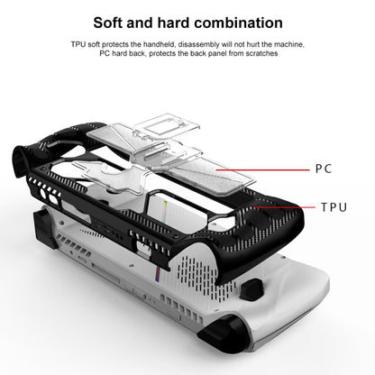 For ASUS Rog Ally Game Console PC+TPU Protective Case Cover With Bracket(White+Transparent) by bashfashion