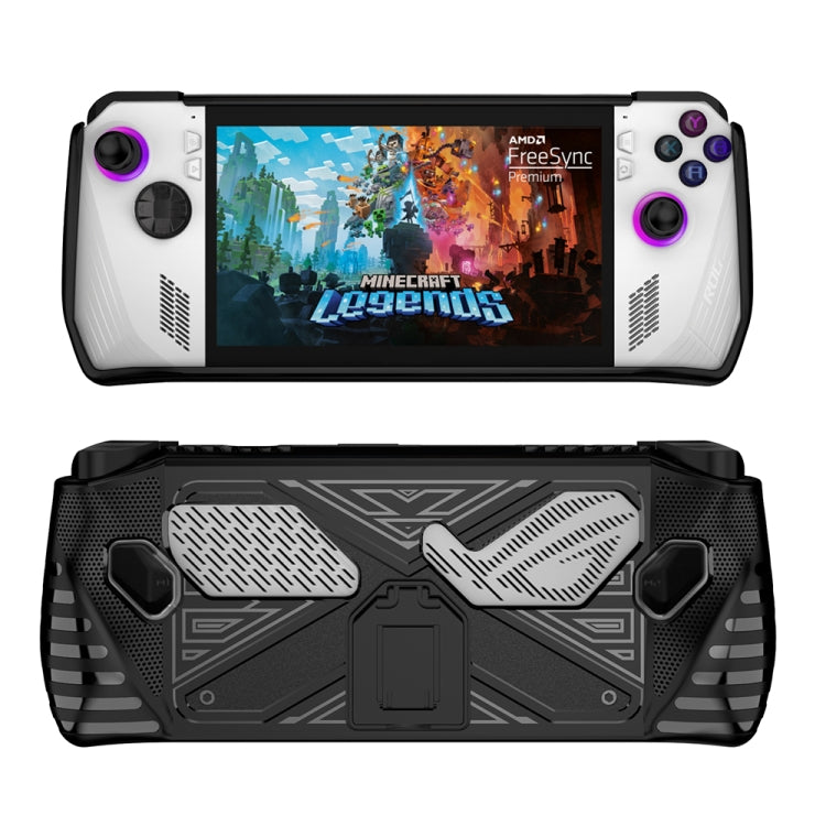 For Asus ROG Ally Game Console TPU Soft Cover With Holder Bracket(Black) by bashfashion